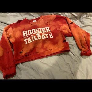 Hoosier Tailgate Cropped Upcycled Sweatshirt